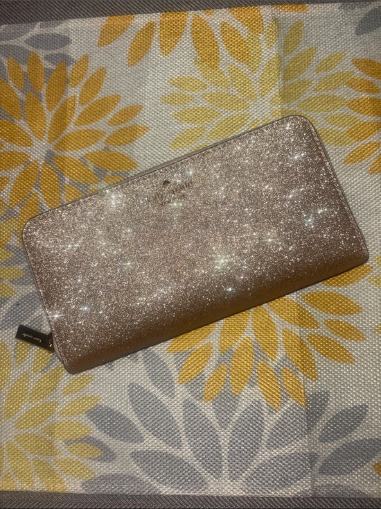 kate spade Handbags - kate spade Glitter Zip-Around Wallet in Rose Gold Sparkle